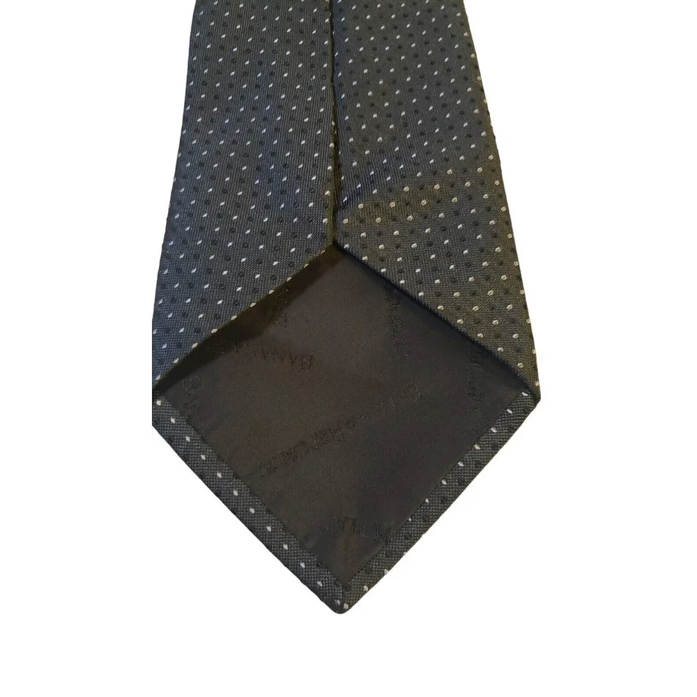 Banana Republic Mens Tie Necktie Dark Green White Micro‎ Dot Silk Classic Length